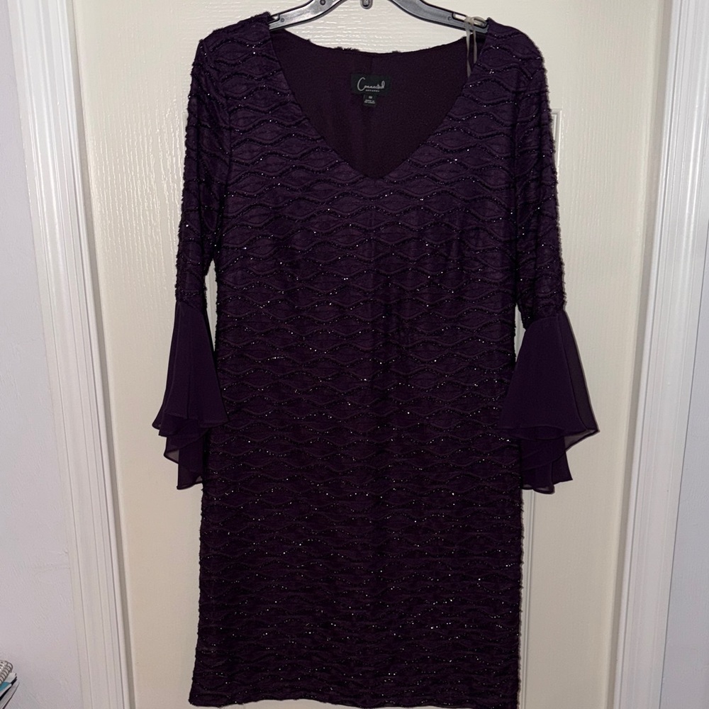 Connected Apparel Deep Purple Long Sleeve Dress
